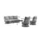 Armen Living Monk 4 Piece Outdoor Patio Furniture Set in Black Aluminum and Gray Wicker with Gray Cushions 840254332478 - alternate 1